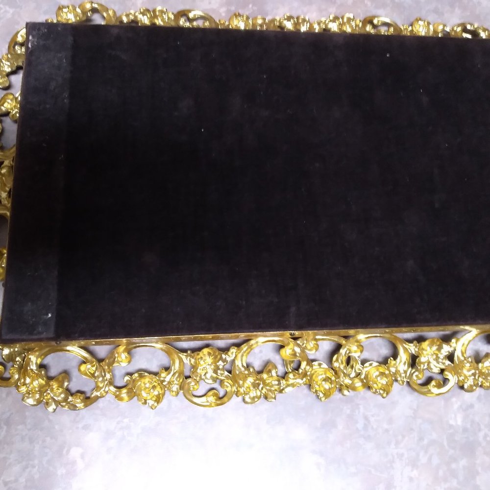 Vintage Filigree Gold Vanity Mirror - Picture 5 of 8